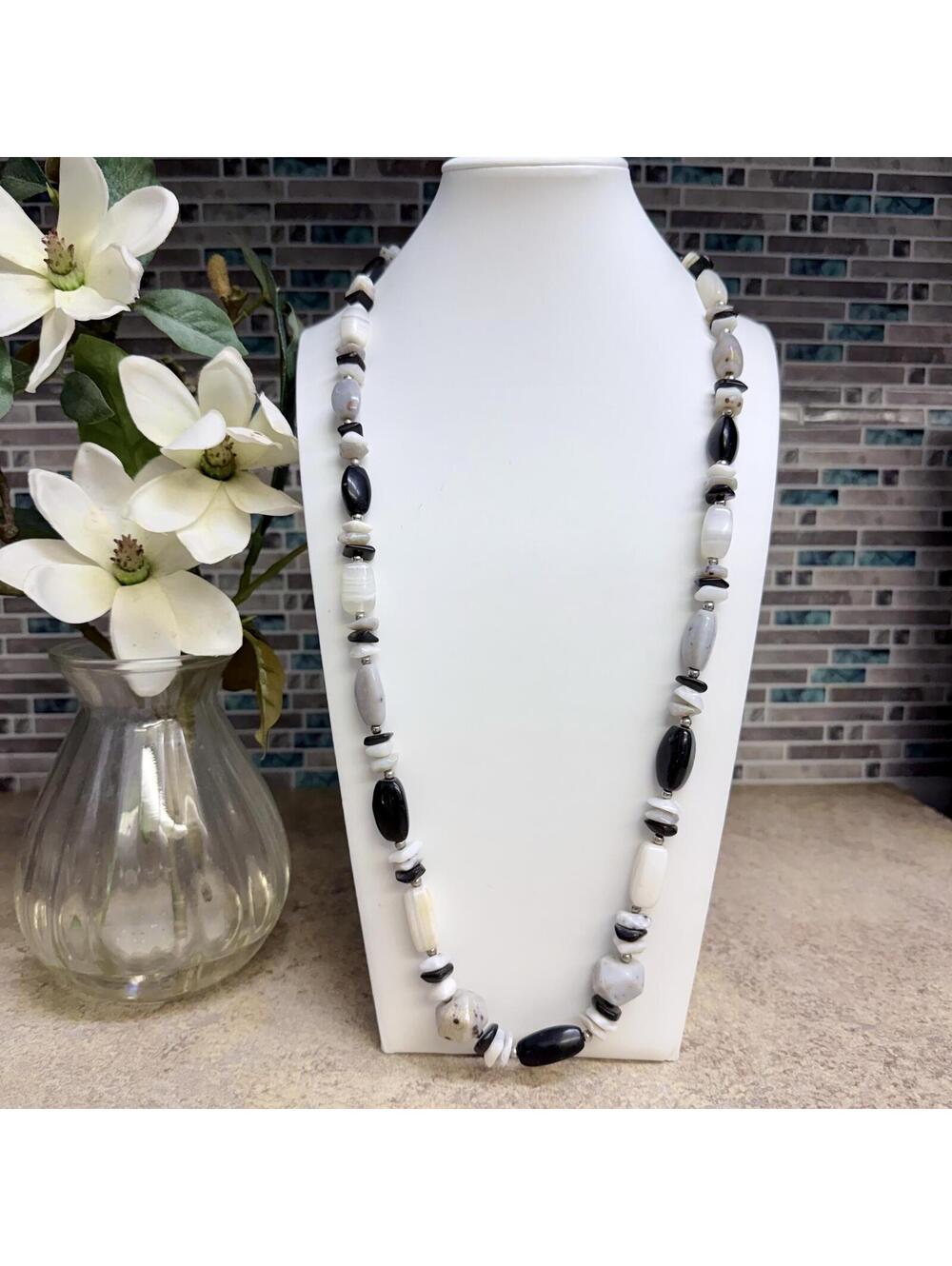 Karla Jordan monochromatic stone necklace